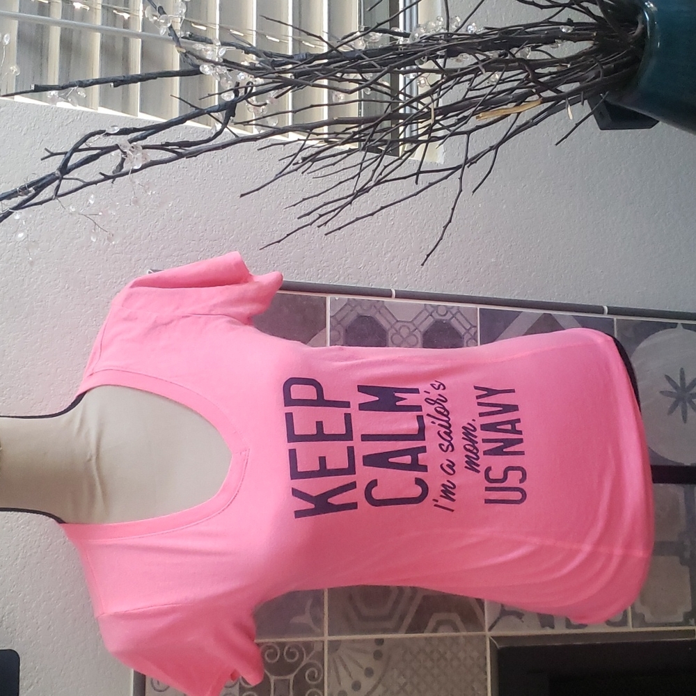 Hot pink Navy mom shirt